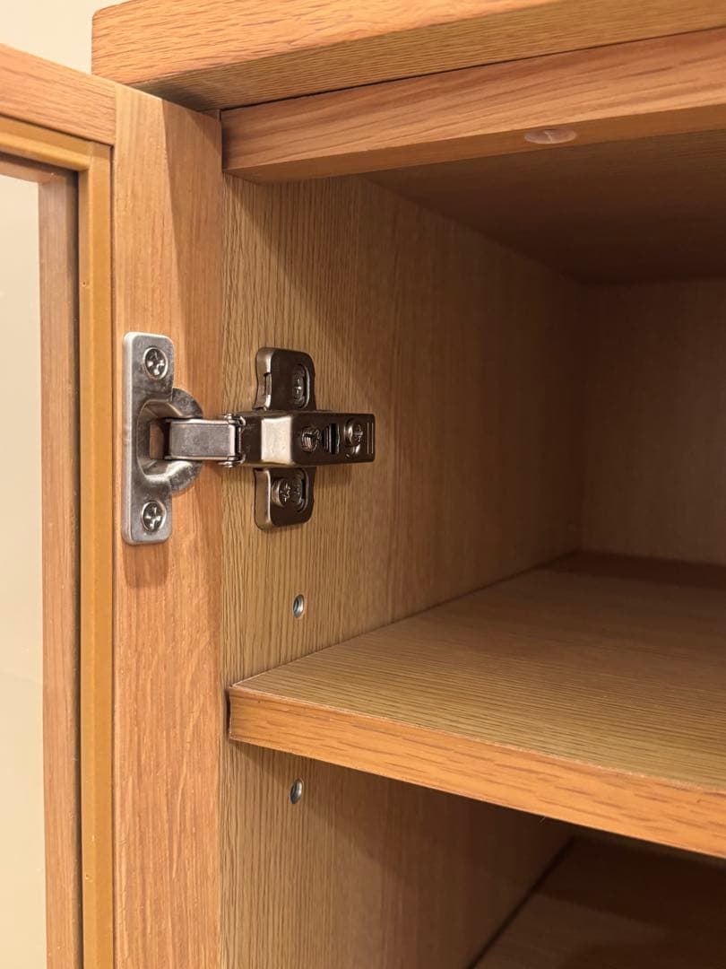 無印良品　オークガラスキャビネット　食器棚