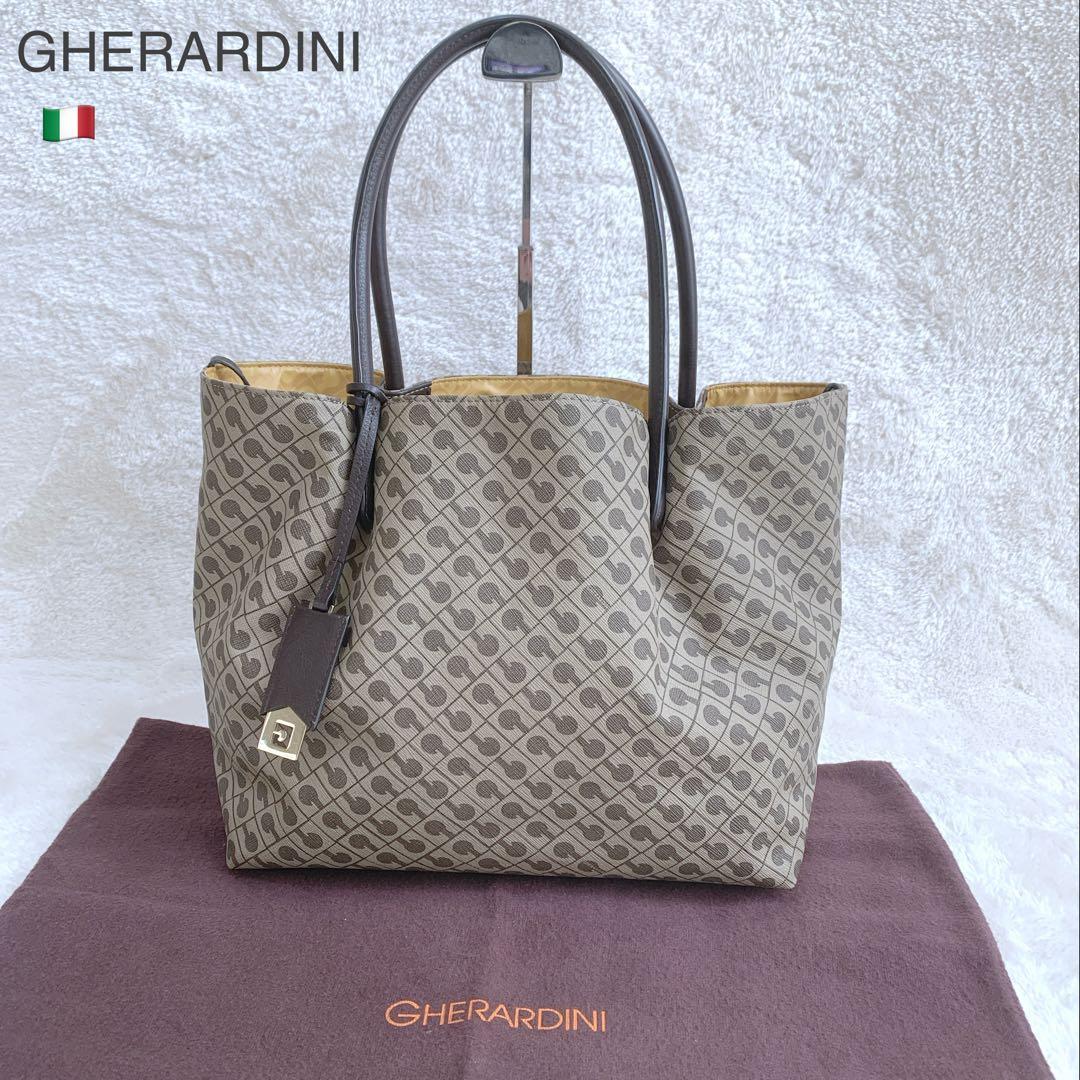 【ジョー】極美品♪ ゲラルディーニ ミレリーゲ レザーハンドルトートバッグ