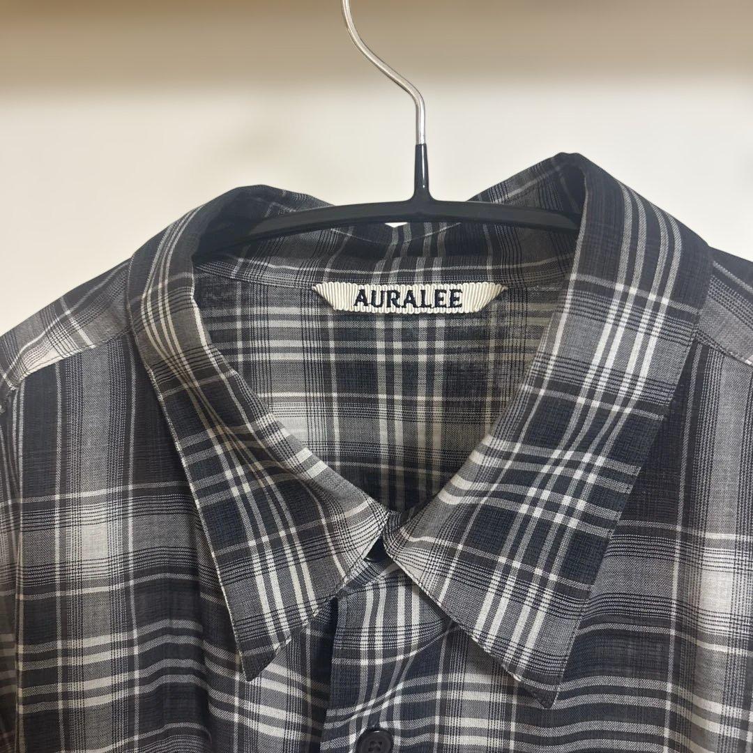 AURALEE チェック柄 長袖シャツ