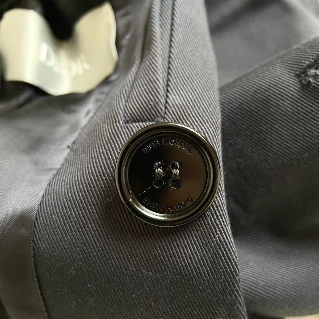 美品　XLサイズ　ディオールオム　オブリーク　トレンチコート　ダメージ加工　濃紺