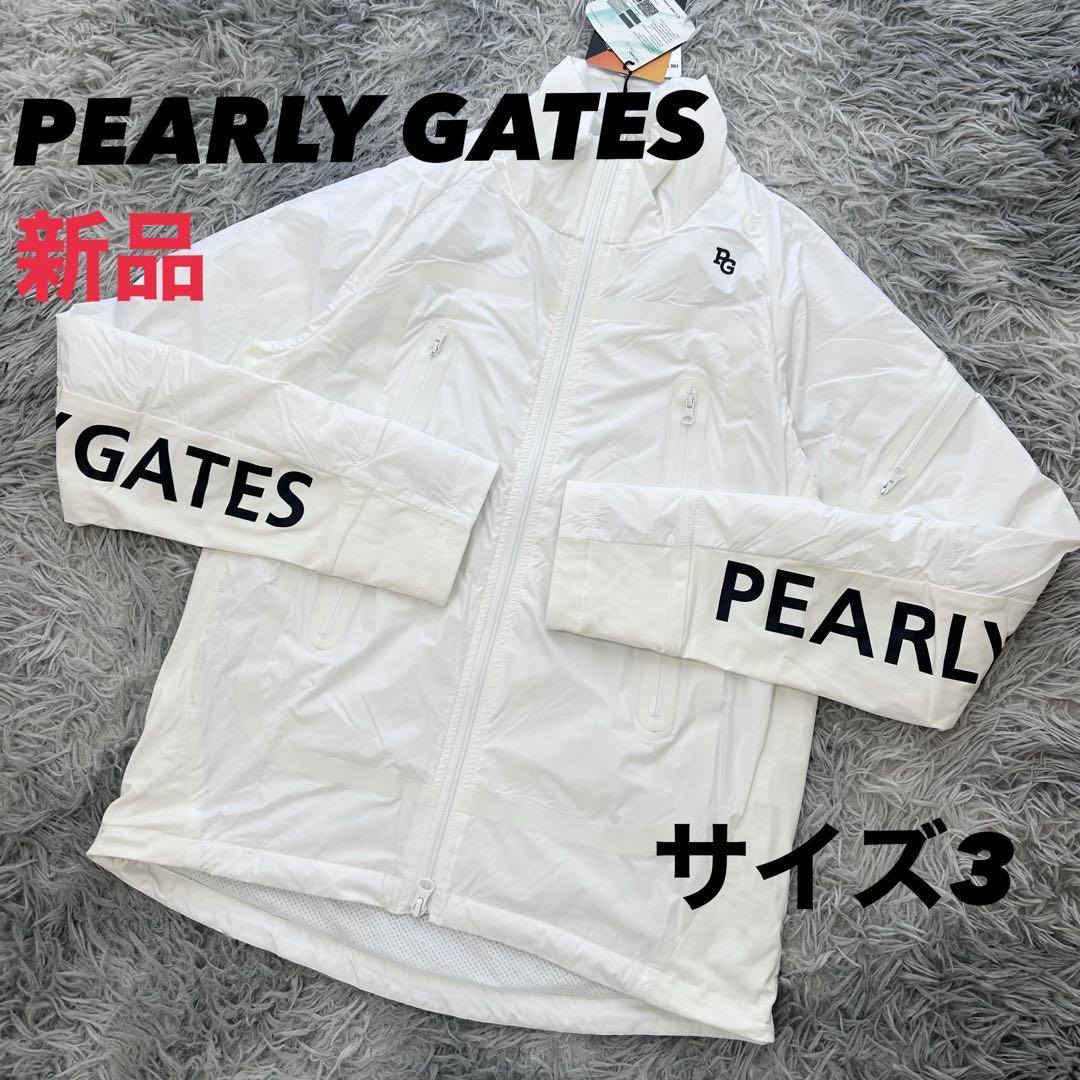 新品　パーリーゲイツ　ジャケット　ブルゾン　中綿　袖ロゴ　防寒　ホワイト