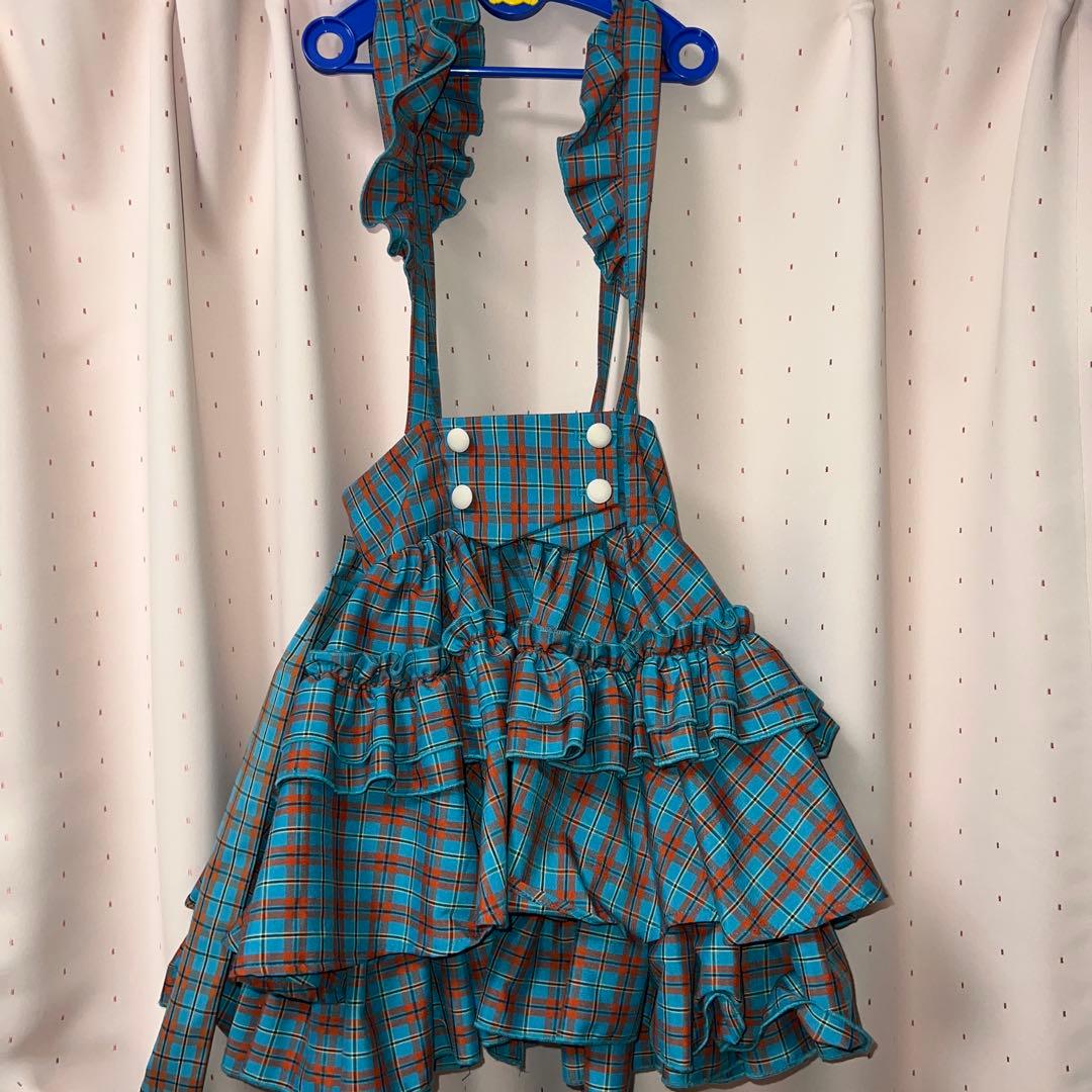 専用　Catcocoon 青チェック スカートのみ