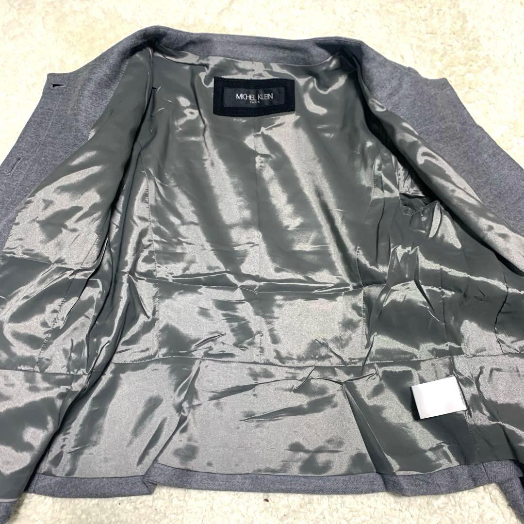 未使用タグ付 ミッシェルクラン ノーカラー セットアップ パンツ スーツ