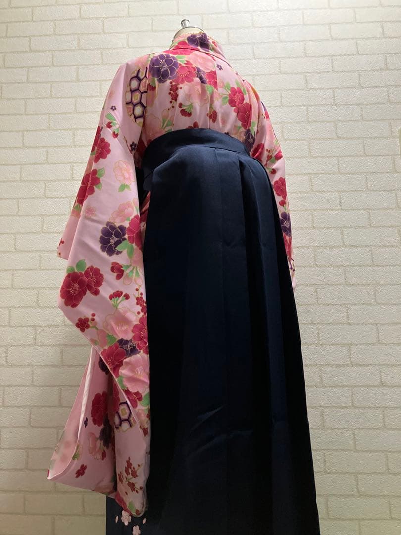 アリサナ　卒業式　袴　150 ピンク　紺　大正ロマン　撮影　サクラ大戦