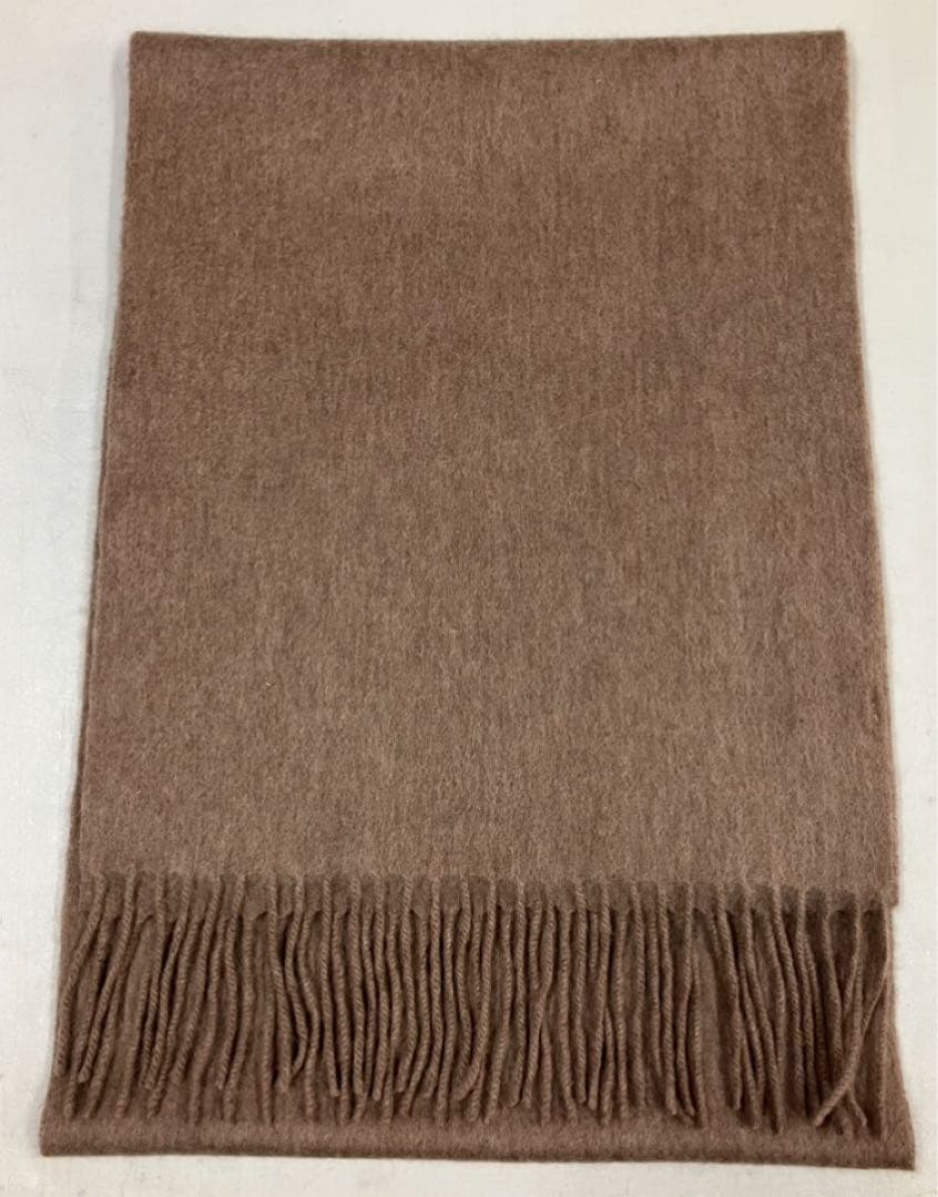 グレージュフワフワなめらかカシミア100%60幅ストール 新品