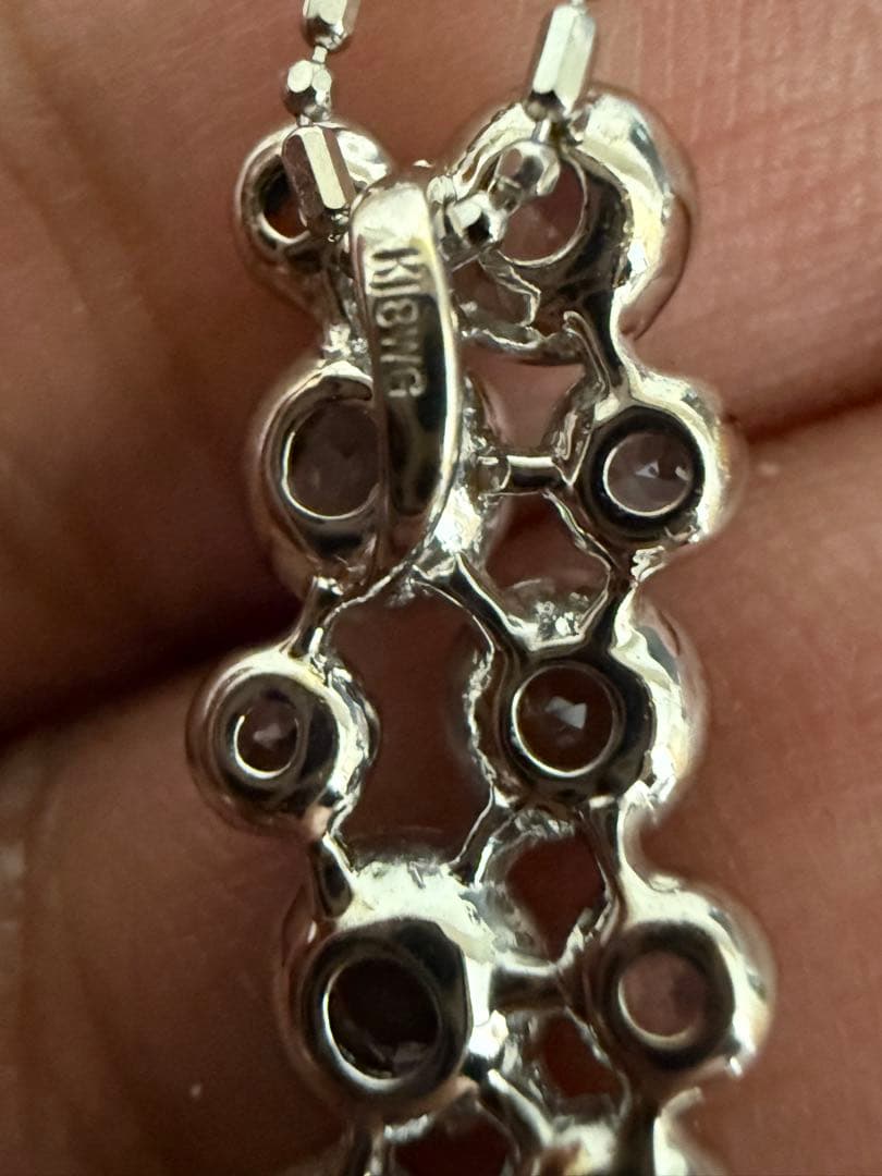 売り切り特価❣️k18 WG アクアマリン　タンザナイト入りネックレス