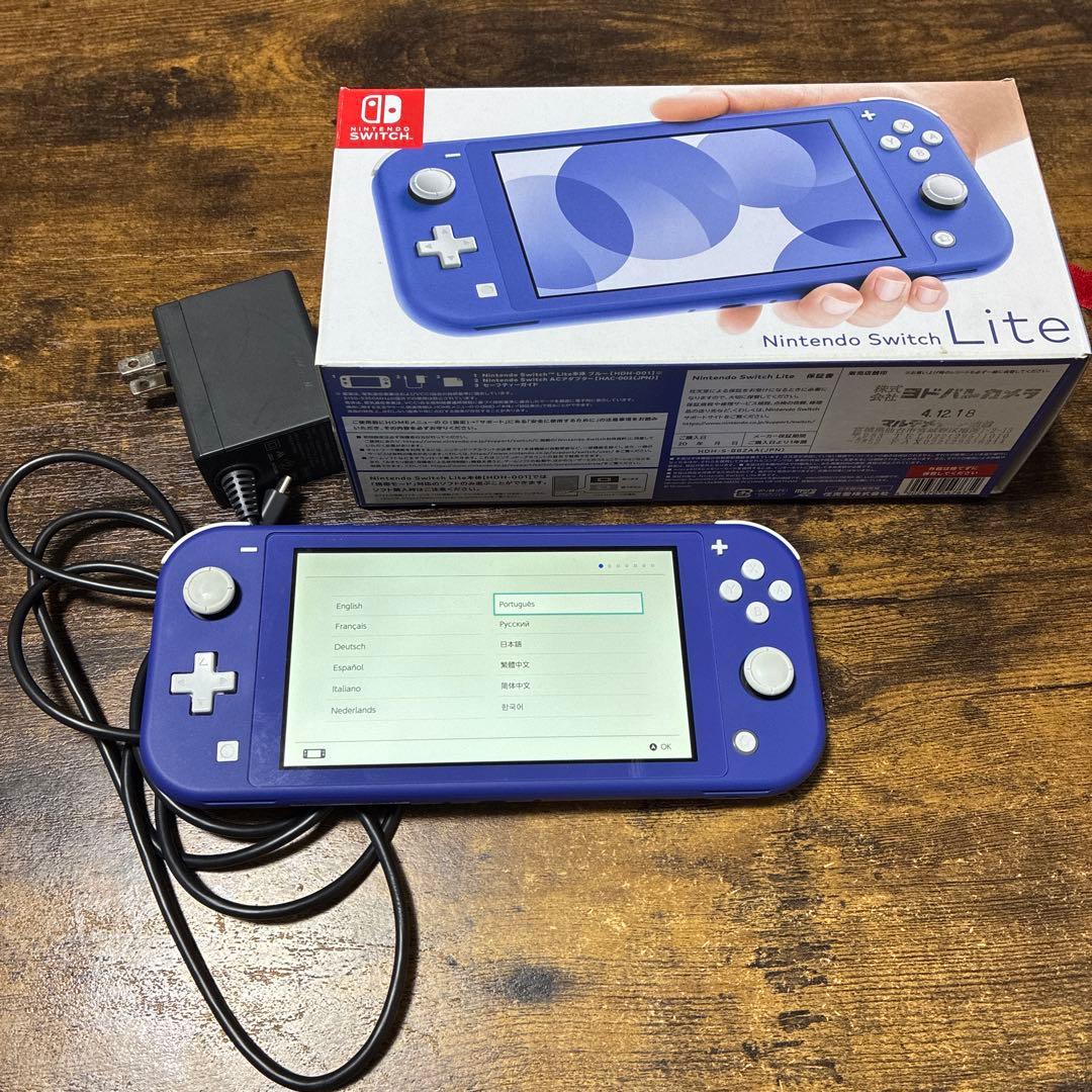 Switch Nintendo Lite ブルー　充電器　外箱　ケース付き