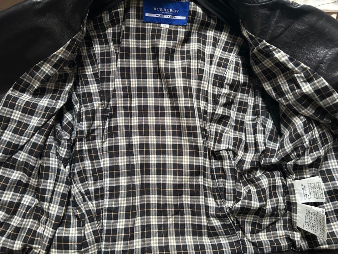 BURBERRY BLUE LABEL ダブルライダースジャケット 羊革 黒38