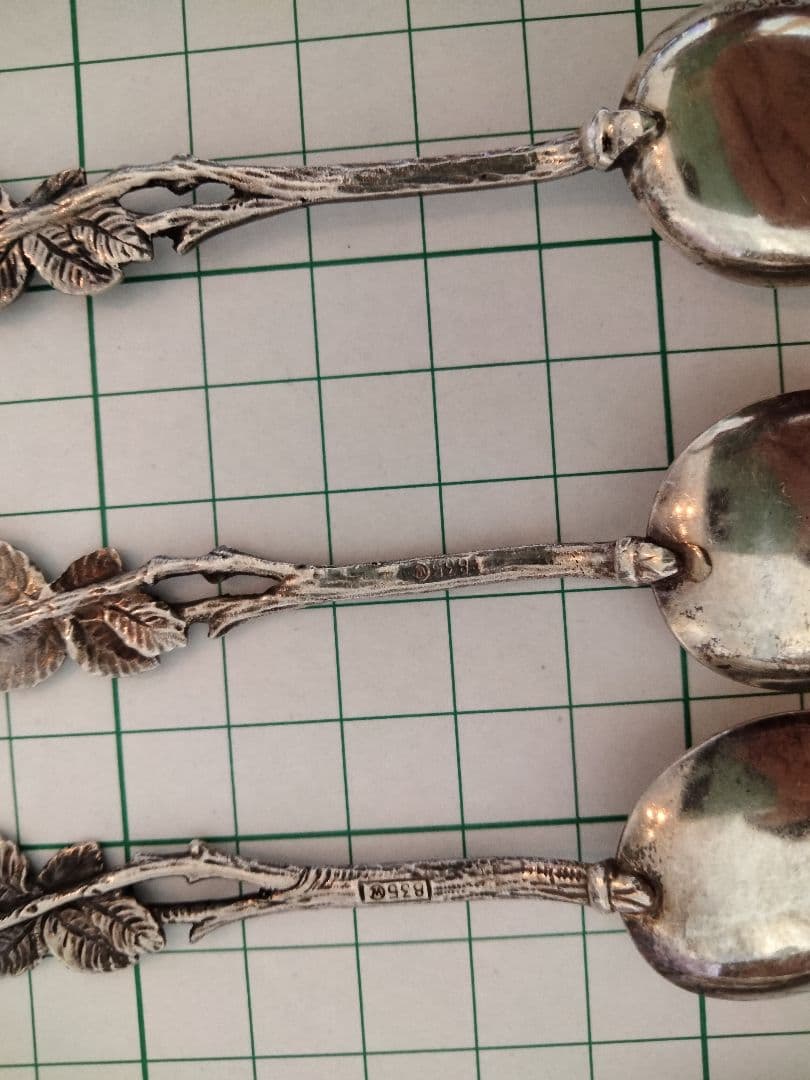 最終価格。ヒルデスハイムの薔薇デザートスプーン、ティースプーン