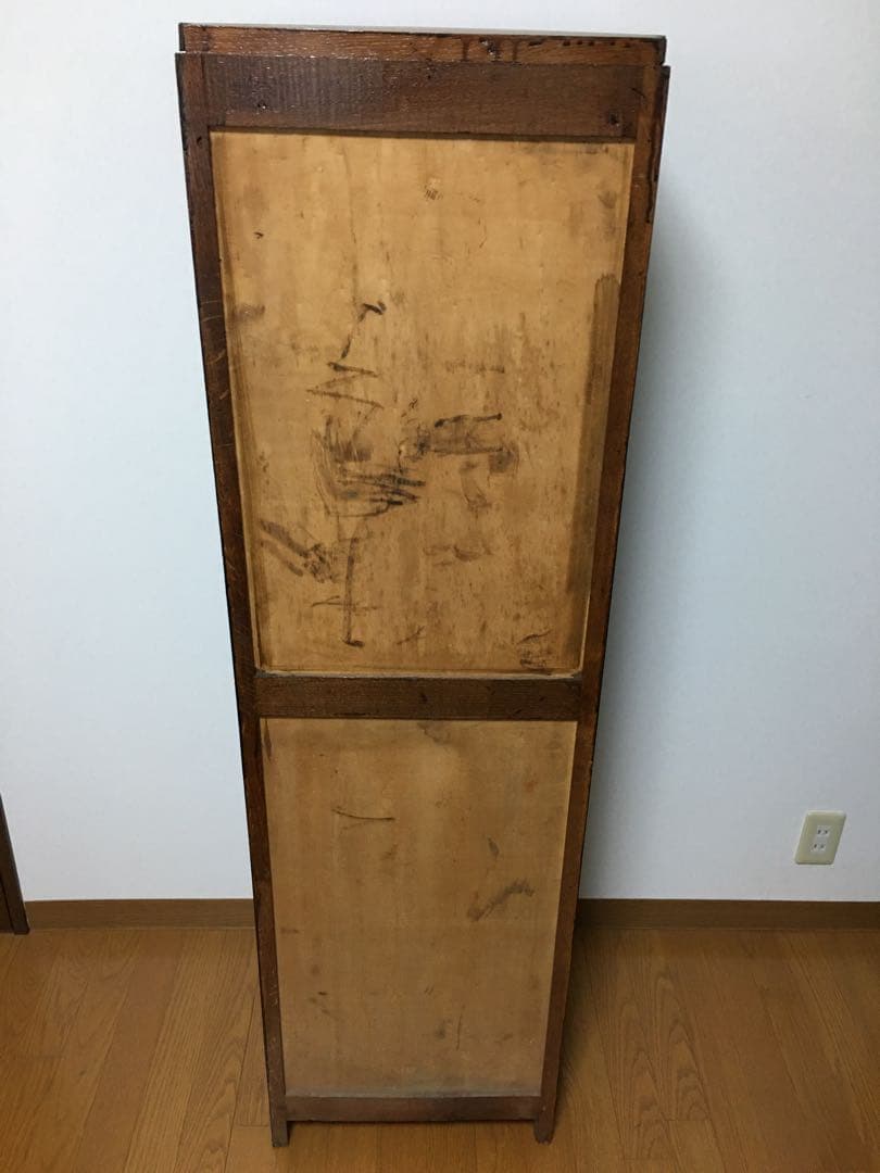 シャッター付きキャビネット　木製　店舗什器　アンティーク　ヴィンテージ棚