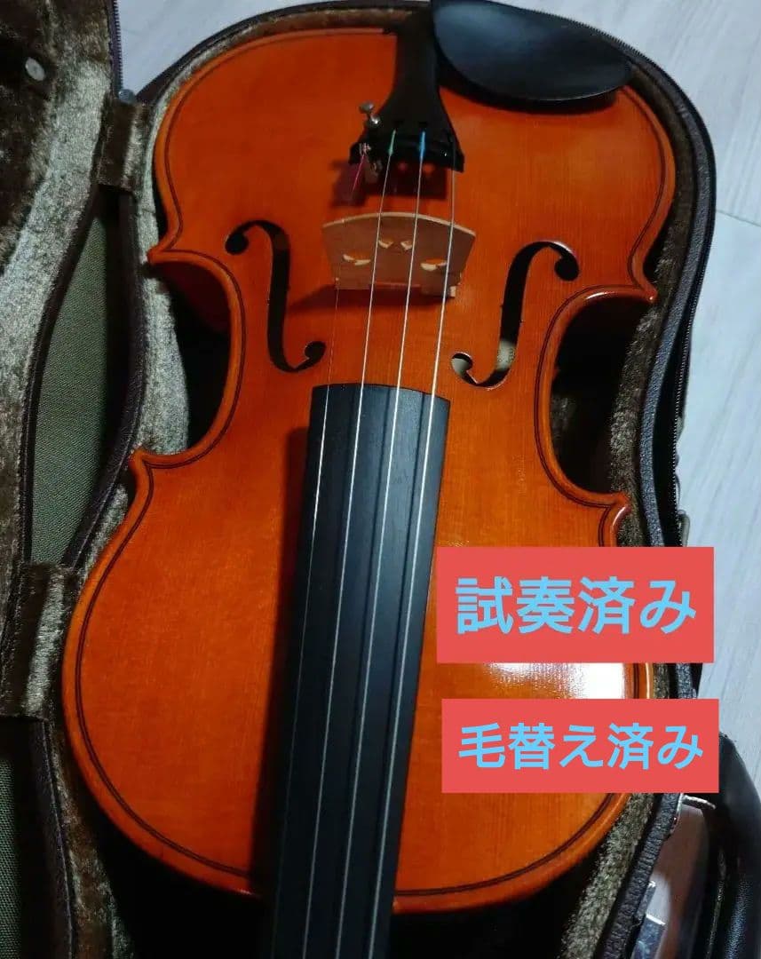国産 高級 バイオリン 鈴木 No.540 4/4 弓、肩当、松脂 定価22万