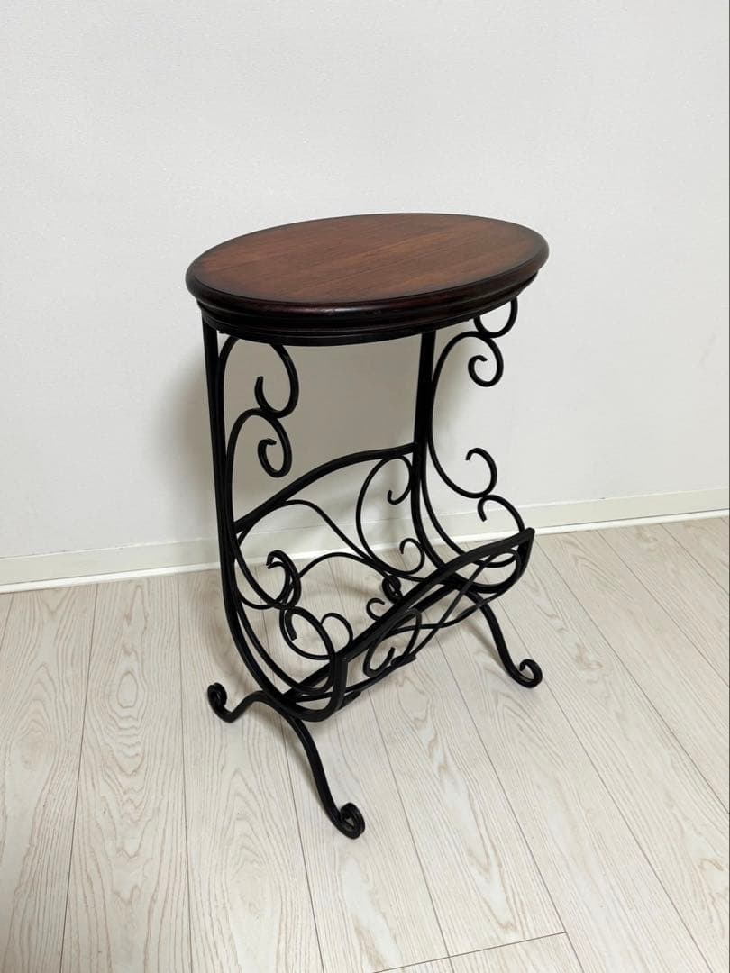 アンティーク調 マガジンラック テーブル