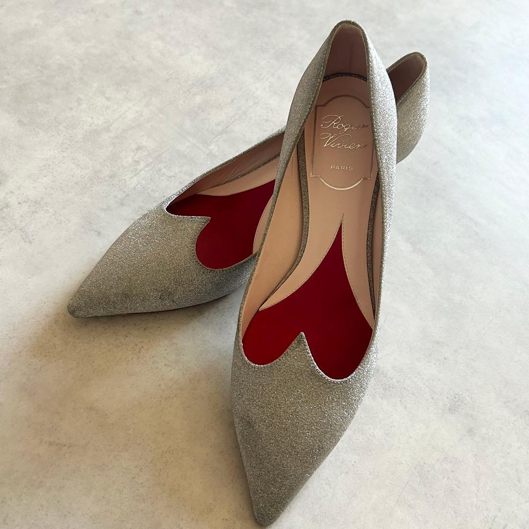 ロジェヴィヴィエ銀 35 1/2 23cm アイラブヴィヴィエ グリッターハート