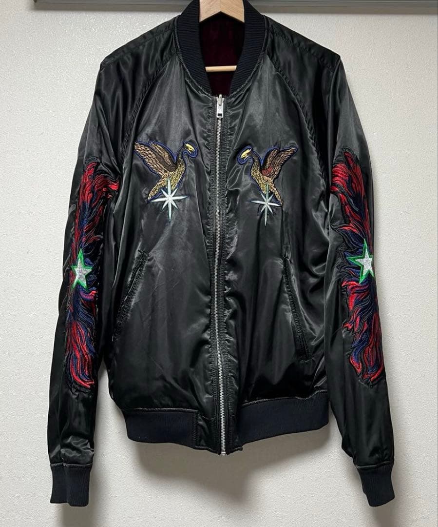 DIESEL ディーゼル　スカジャン　リバーシブル　刺繍　ベロア　XL