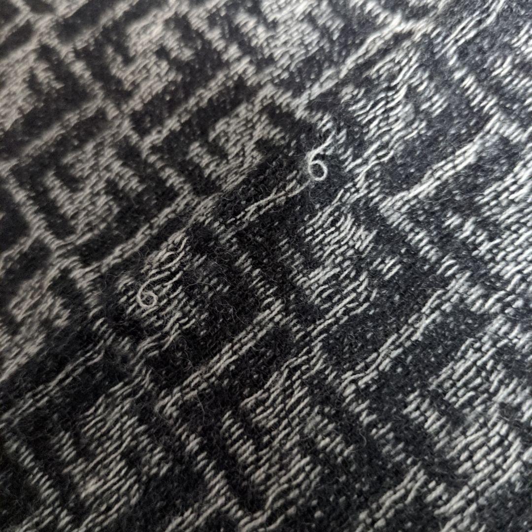 FENDI ズッカ柄 マフラー ストール 総柄 グレー ウール100%