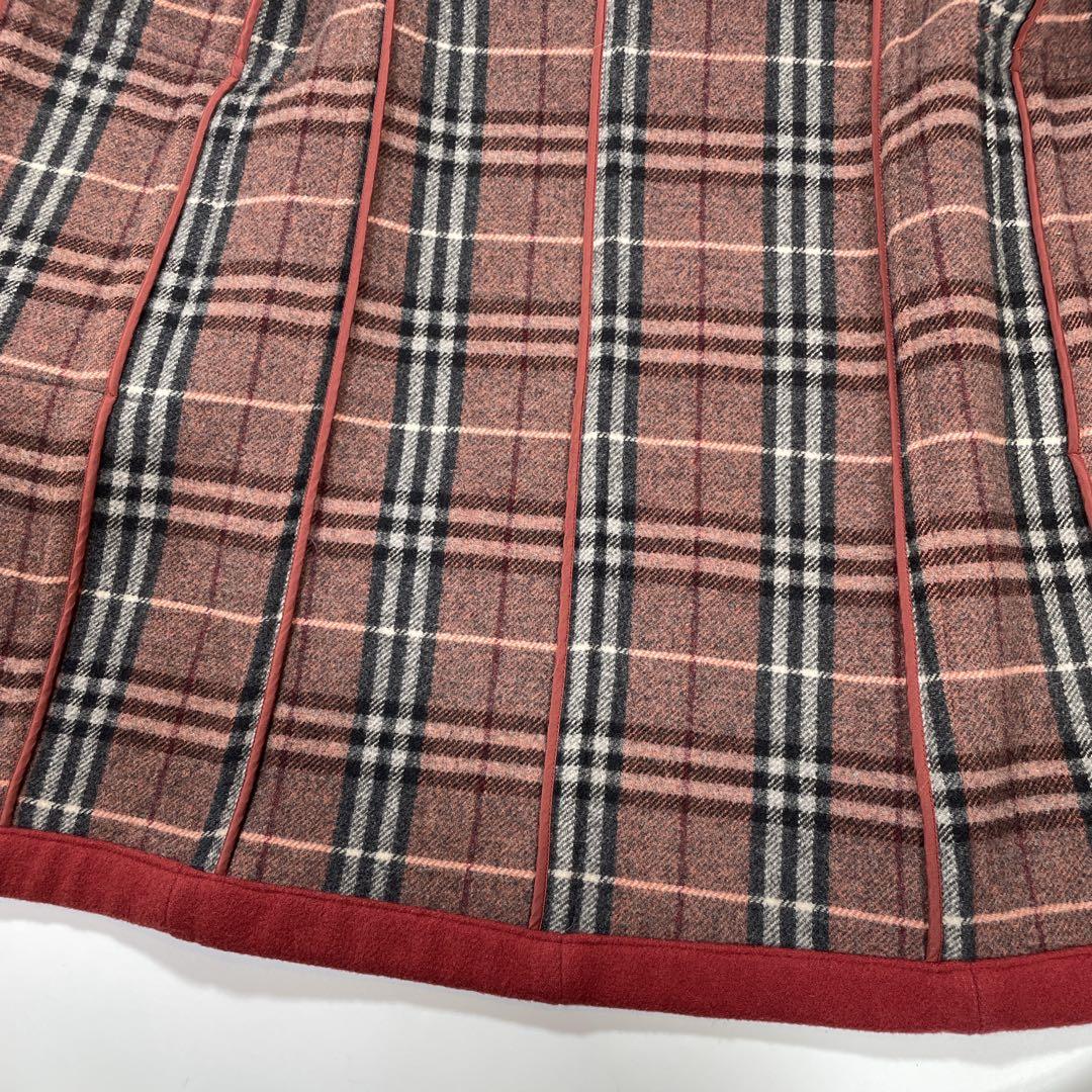 バーバリー ブルーレーベル ダッフルコート　ノバチェック　38 M 赤　ボルドー