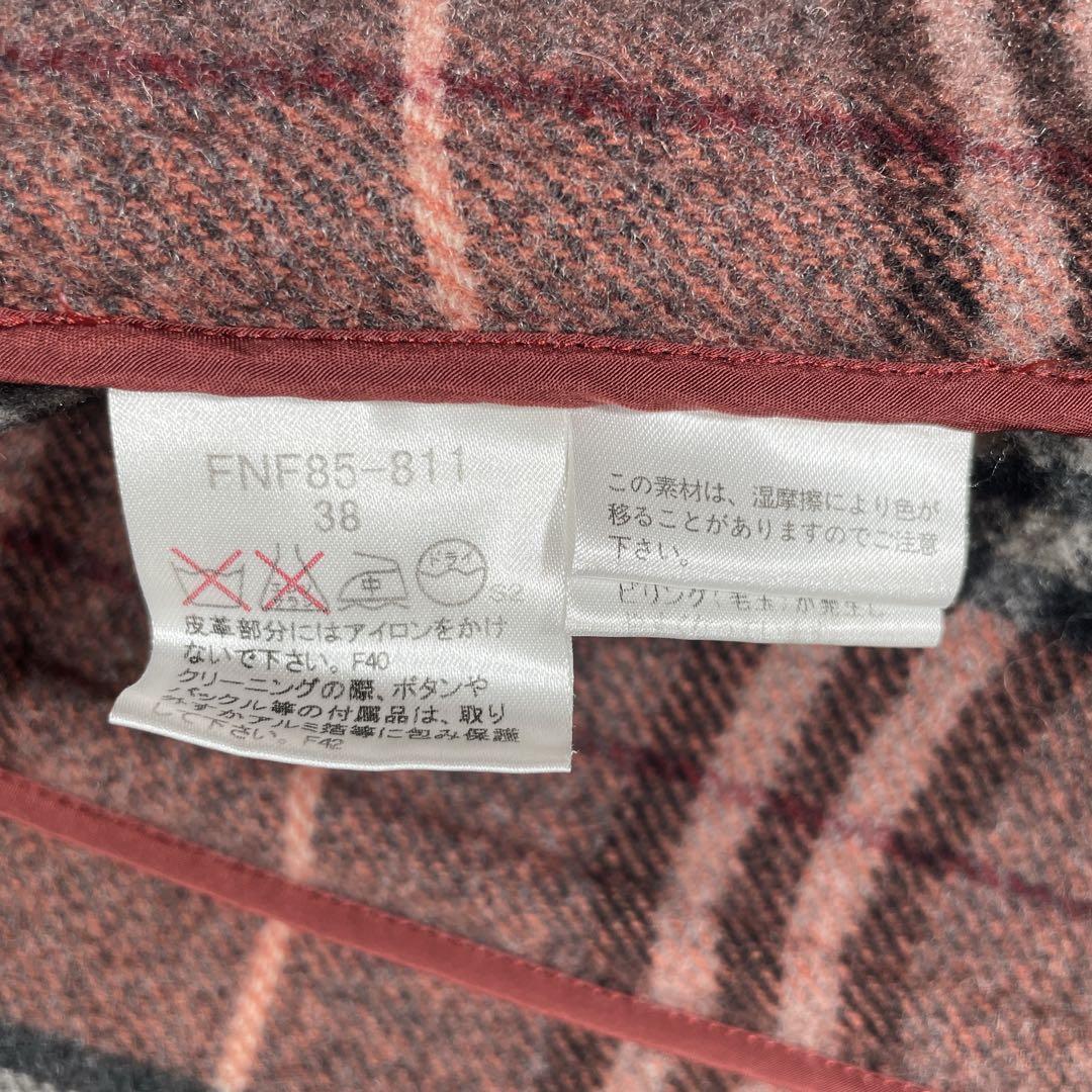 バーバリー ブルーレーベル ダッフルコート　ノバチェック　38 M 赤　ボルドー