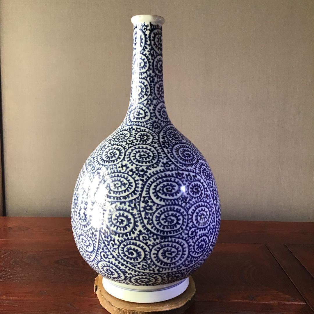 古伊万里　蛸唐草　大徳利　　江戸期　　　s2