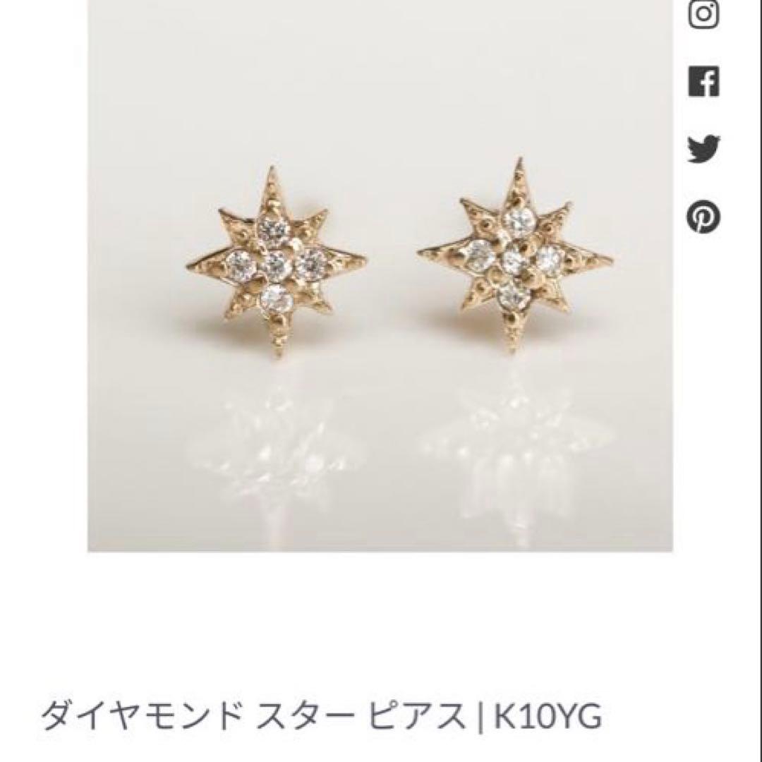 cui-cui ダイヤモンド スター ピアス | K10YG