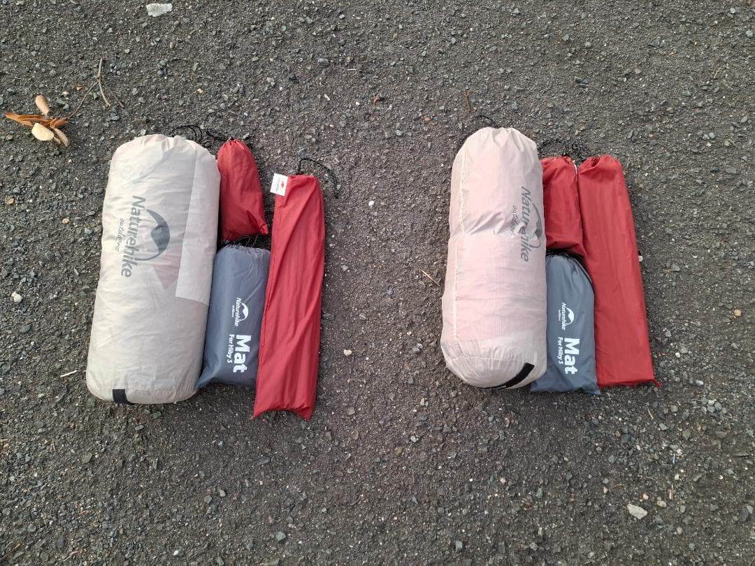 テント（ネイチャーハイク　ハイビー3）　2セット（1セットはポール等損傷あり）