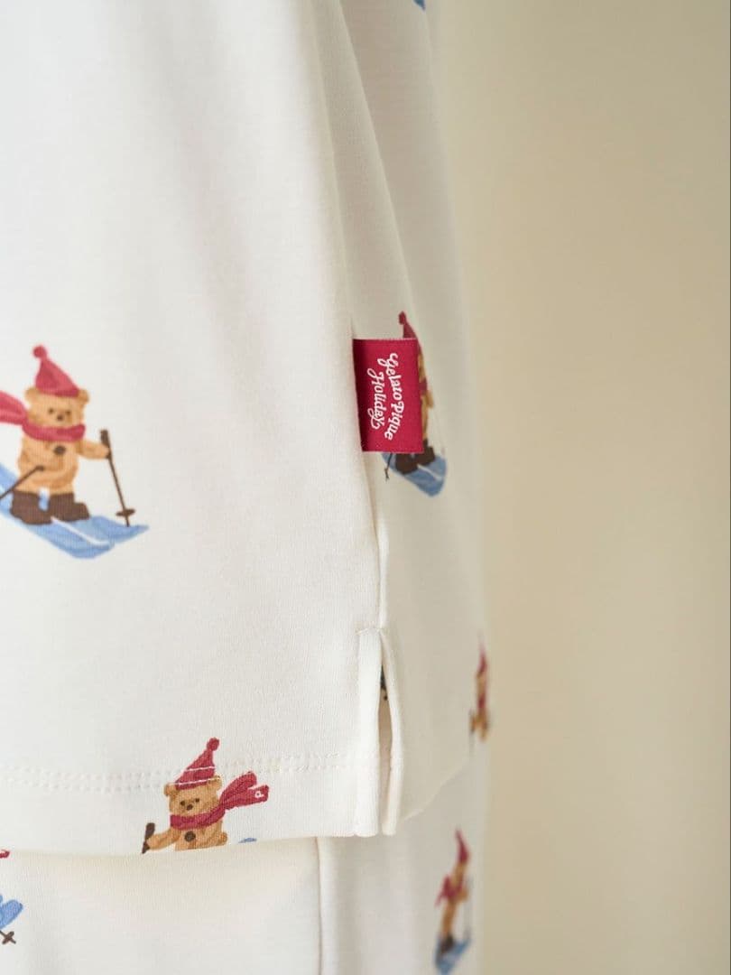 ジェラートピケ 【HOLIDAY】スキーベア柄ロンT ロングパンツセット