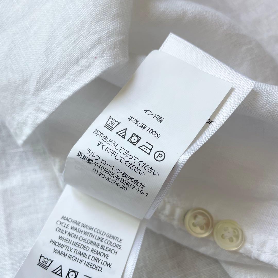 ラルフローレン 極美品 現行 リネンシャツブラウス 6 白