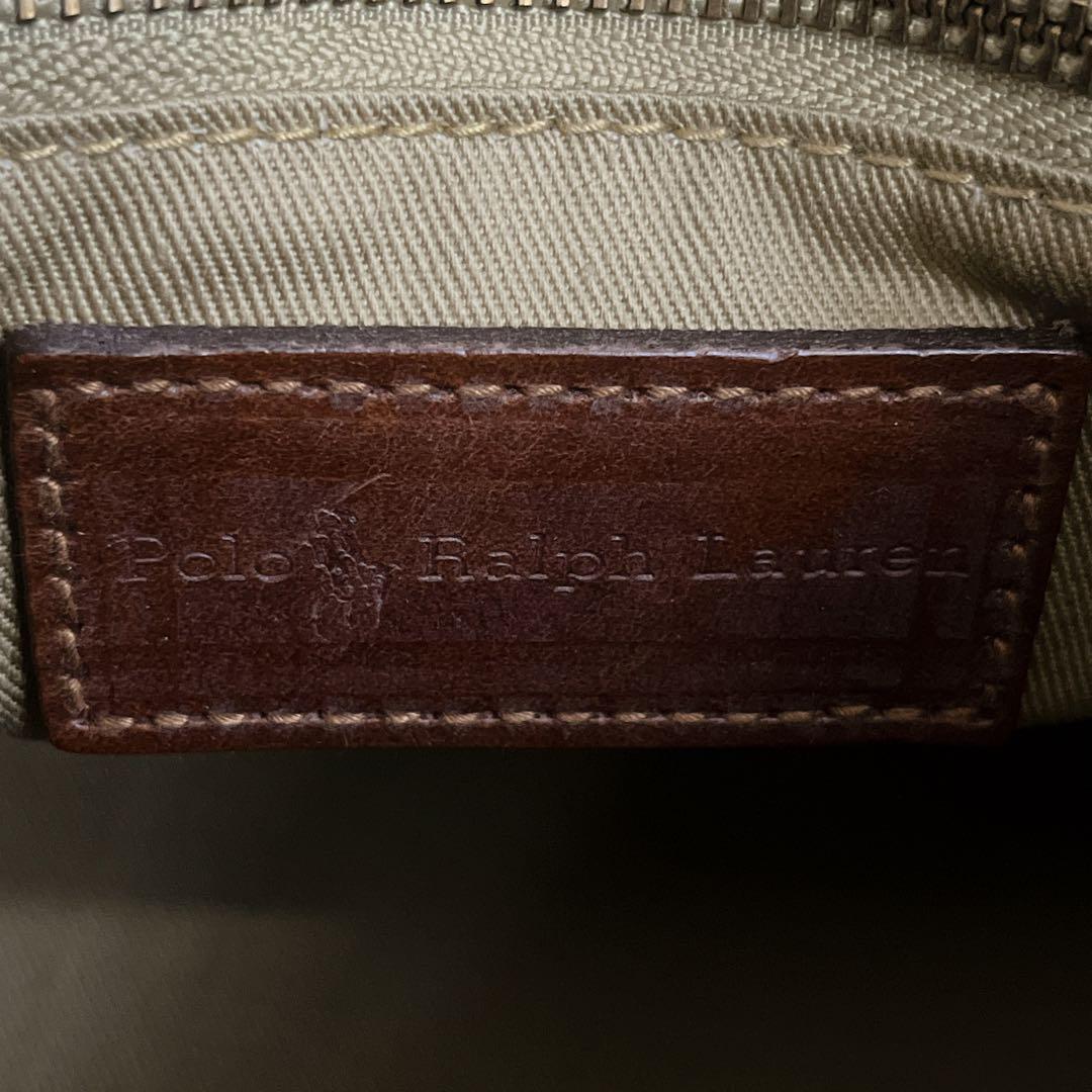 美品　オールド　ポロラルフローレン　ミニボストン　ハンドバッグ　チェック柄　緑