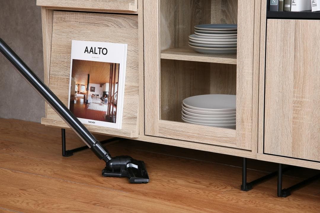 《新品・送料無料》Walter ガラス扉キッチン収納