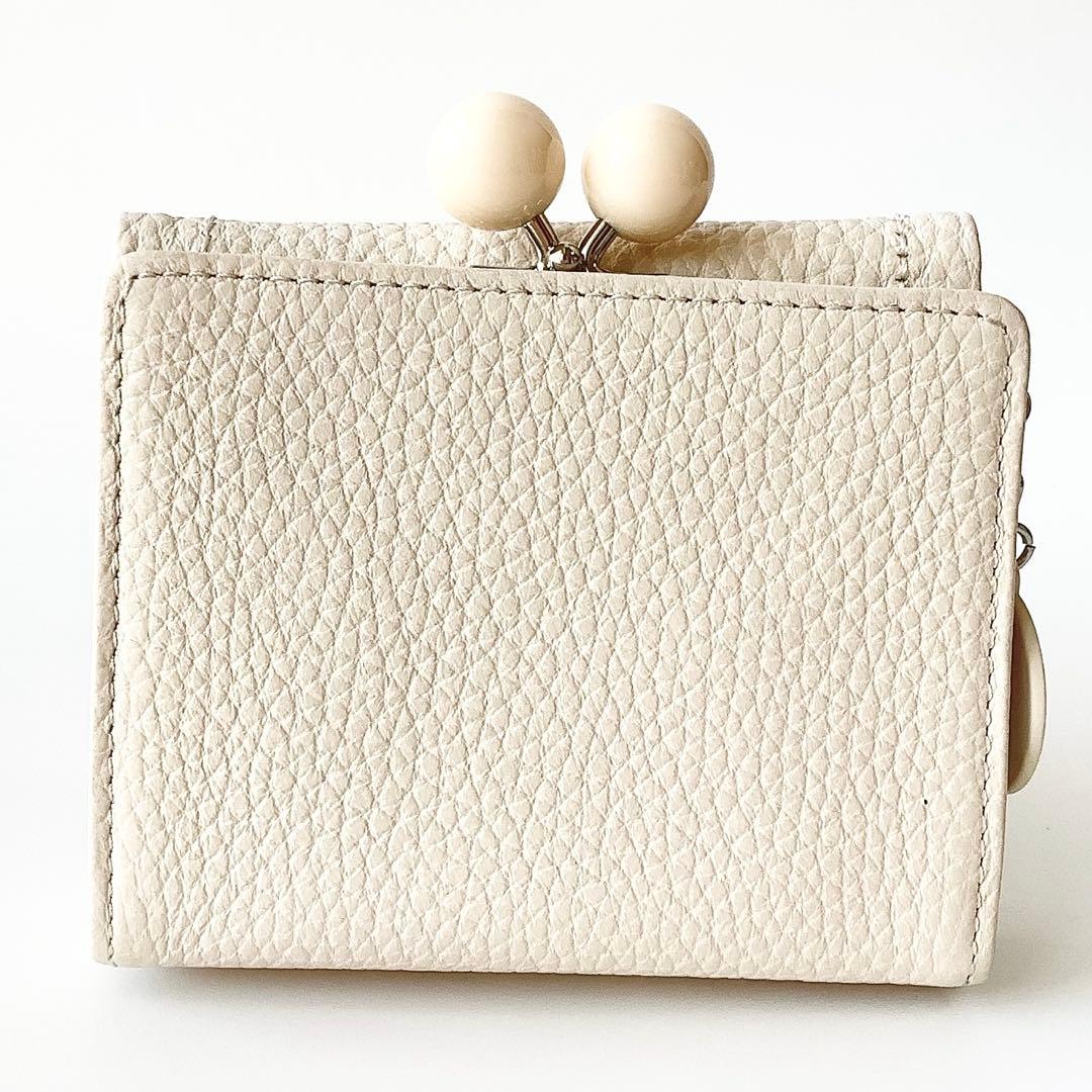 新品★ジルスチュアート★ルナティ がま口３つ折り財布ミニ財布★アイボリーホワイト