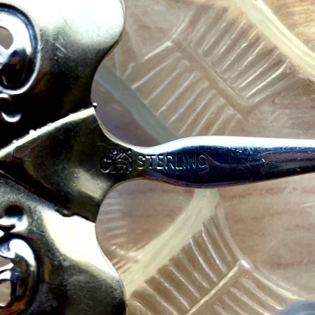 純銀　フラワー透かし　ナッツスプーン