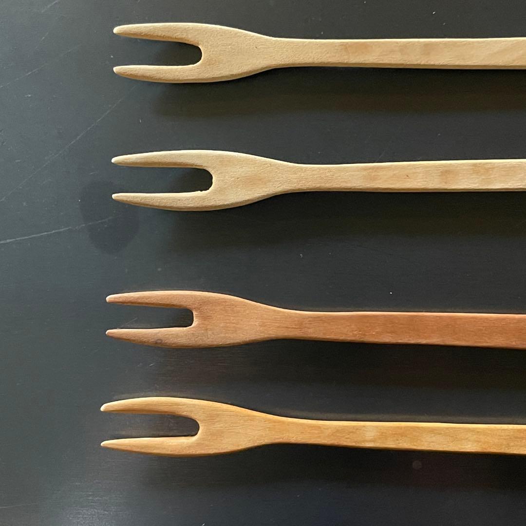 人気木工作家三谷龍二　デザートフォーク　4本セット