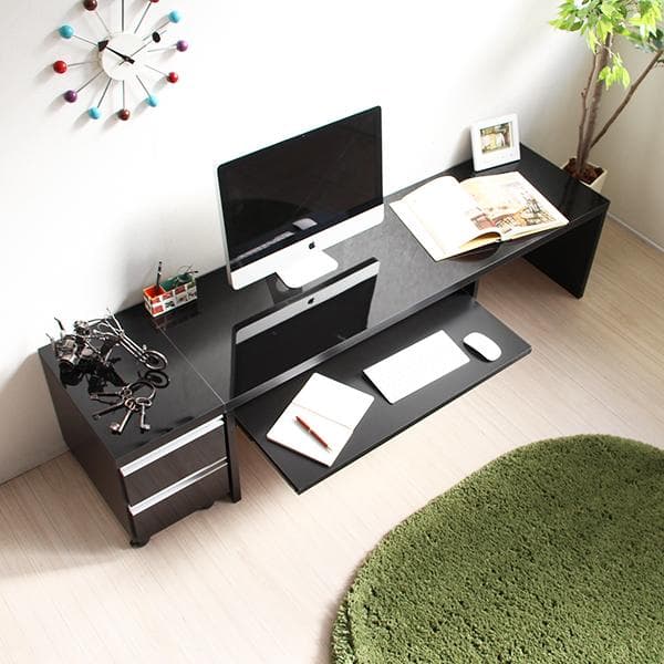 《新品・送料無料》《日本製》仕上ロータイプ 150cm 幅 デスク2点セット