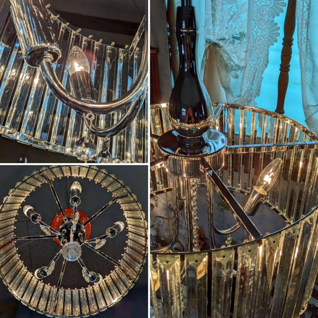 高級店仕様 円形型 豪華なシャンデリア クリスタルガラス シーリングランプ