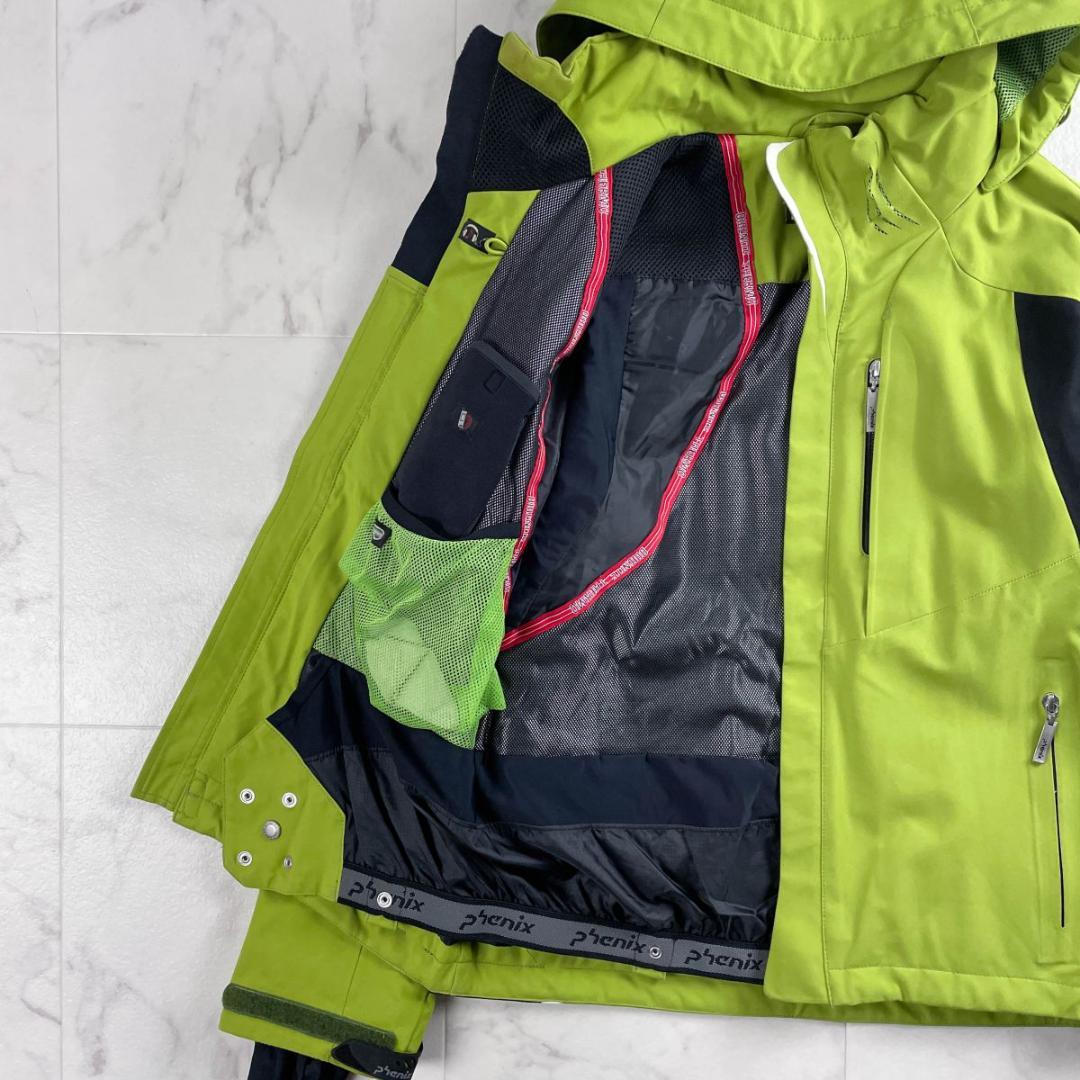 美品 phenix スキーウェア上下 ダイジェナイトサーモ 黄緑 M *YC4