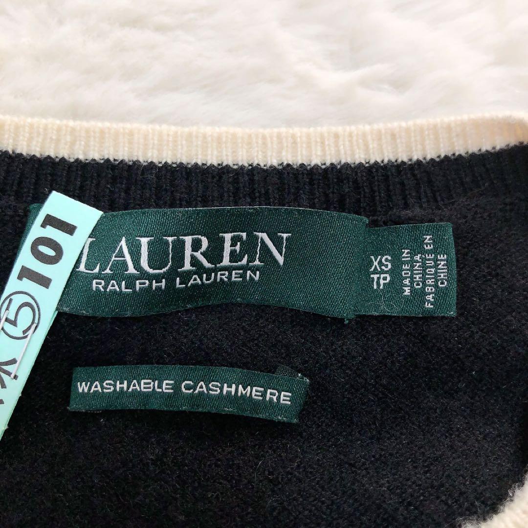 ローレンラルフローレン*カシミヤ100%　長袖セーター　ロゴ　ブラック