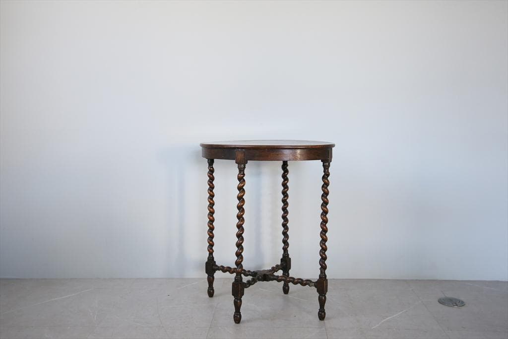 英国アンティーク木製サイドテーブル/オケージョナル机/飾り棚/花台(92-194