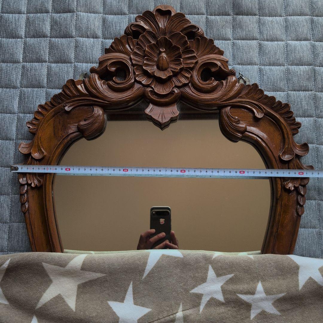 クラシック木製壁掛け鏡