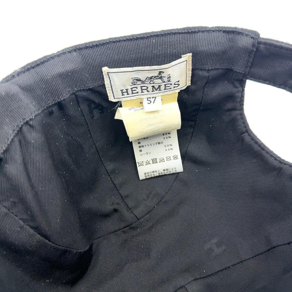 ◇エルメス◇ウール/セリエ/キャップ/帽子/ブランド/ブラック