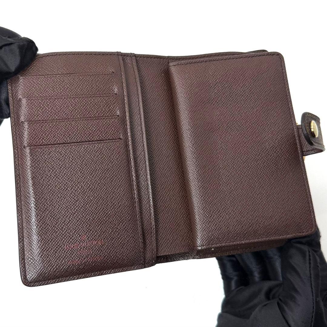 良品. ルイヴィトン ダミエ エベヌ ポルトモネ ビエ ヴィエノワ 財布 がま口