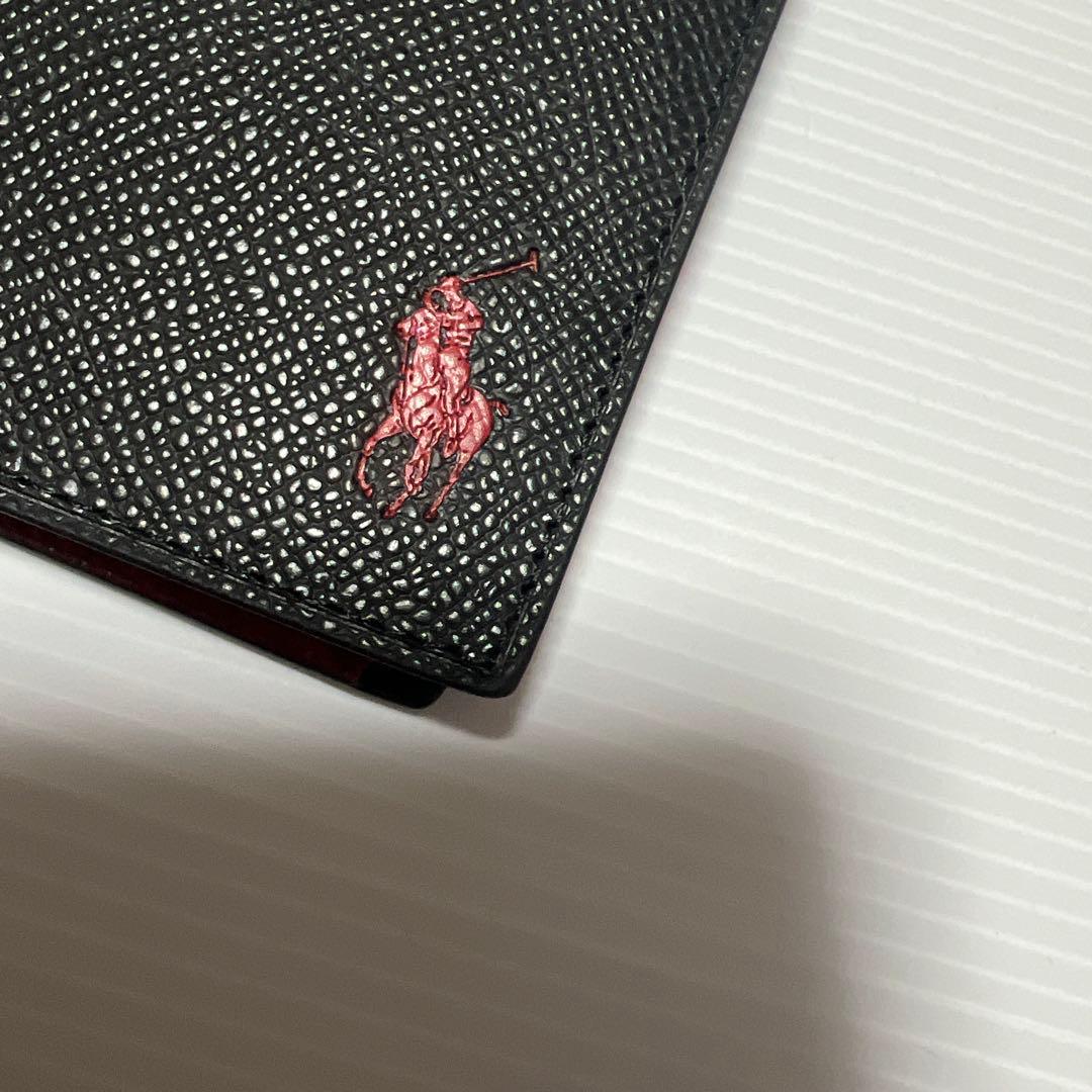 新品 ポロ ラルフローレン 折り財布 お札入れ 小銭入れ ポニー柄あり 黒