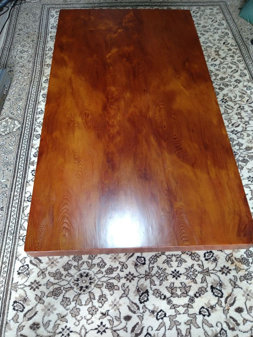 屋久杉 天然木製 座卓 約137.5cm x 75.5cm 板厚6.05cm