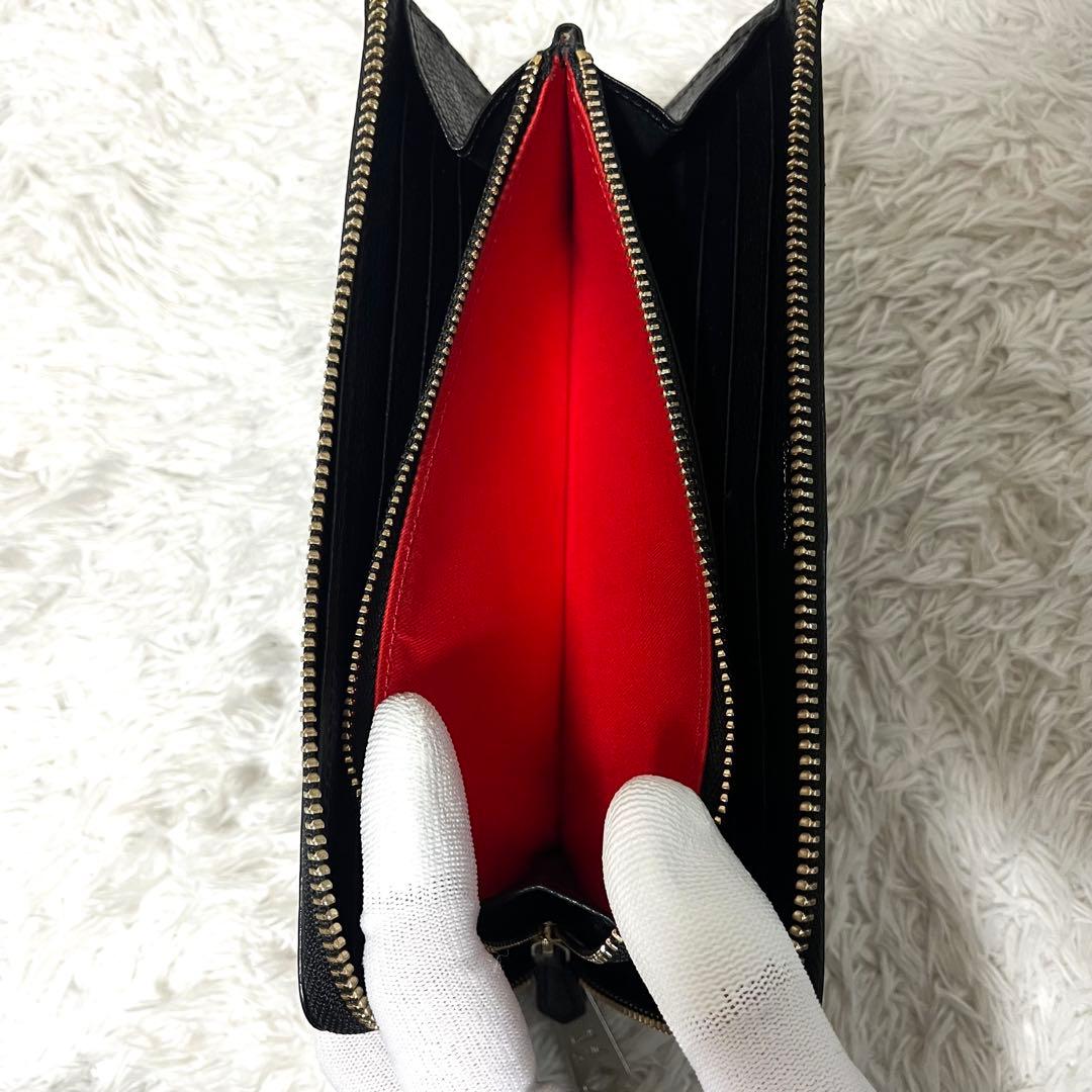 ✨極美品✨ポールスミス 長財布 L字ファスナー レザー マルチストライプ 黒