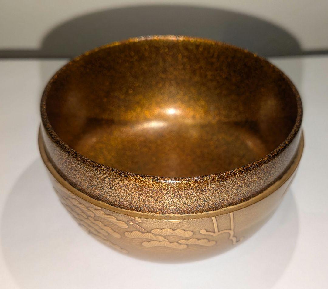 『金地御所車蒔絵　平棗』清水庄三　内金梨子　輪島塗　茶道具　表千家　共箱