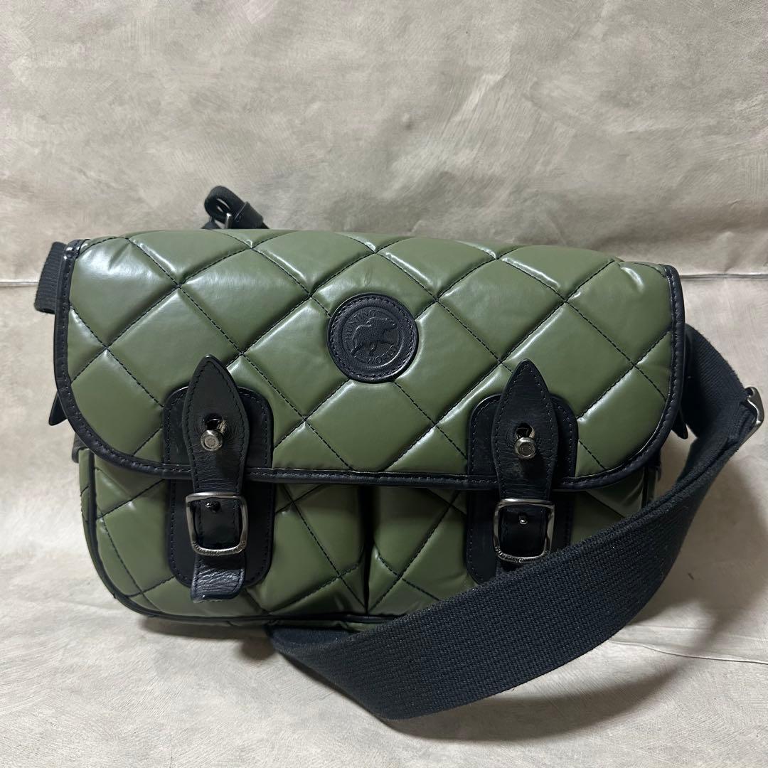 極美品 ハンティングワールド メッセンジャーバッグ バチュークロス キルティング