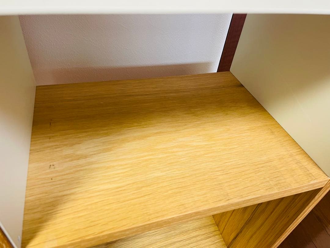 無印良品 スタッキングシェルフ　３段×２列＋２段・オーク材・引き出し・コの字棚