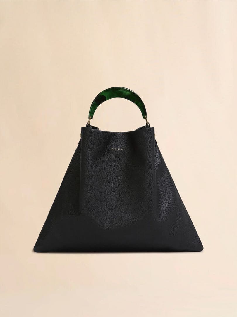 MARNI 黒 レザートートバッグ　venice ミディアムサイズ