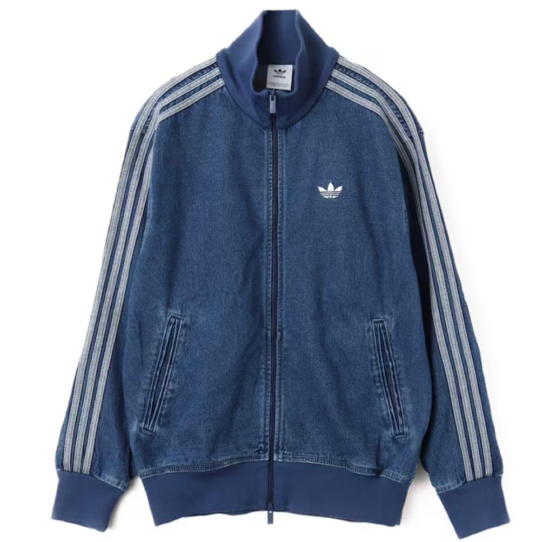 新品2XL⭐️adidasアディカラー デニム ファイヤーバード トラックトップ青