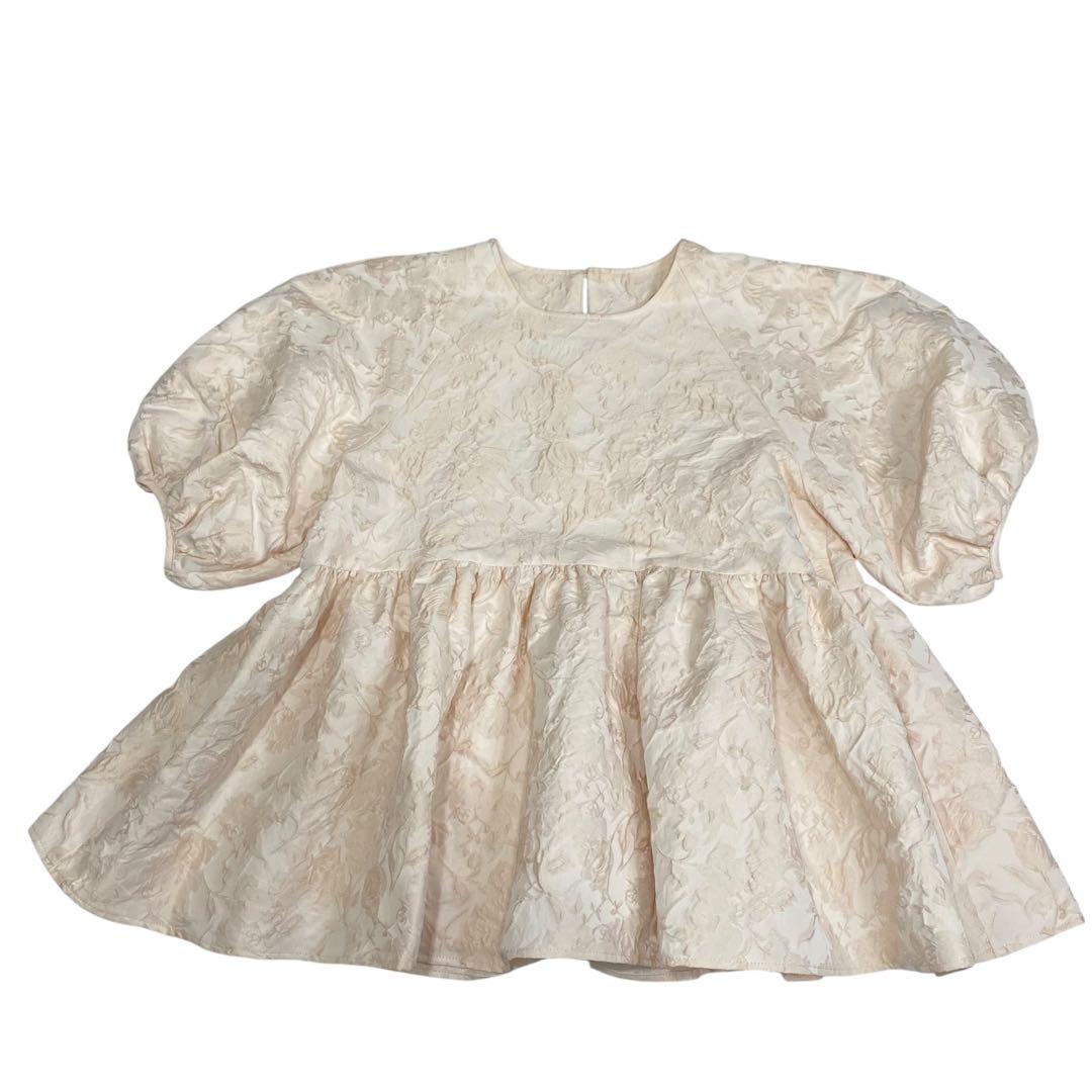 OHGA FLOWER BLOUSE ピンク ブラウス ジャガード