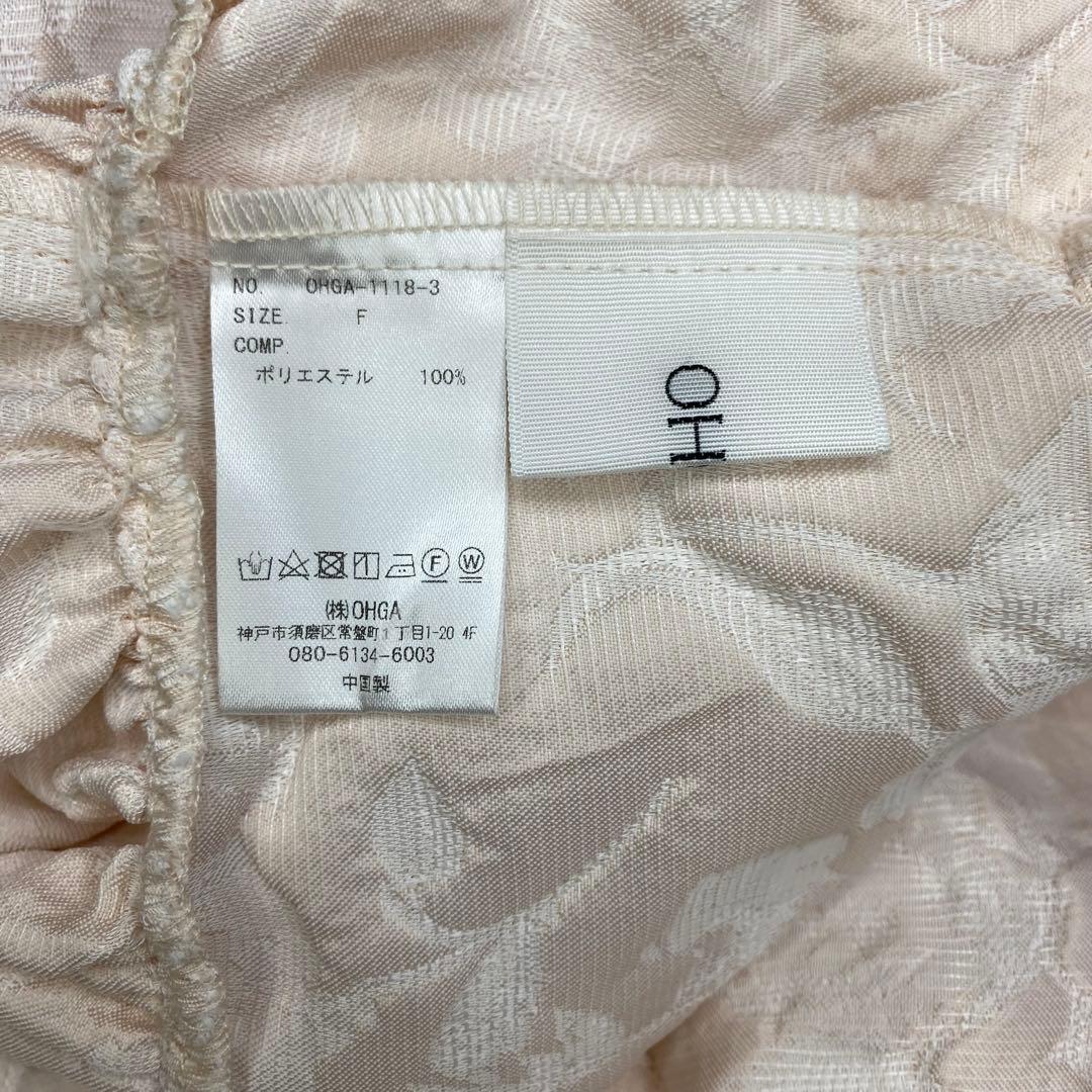 OHGA FLOWER BLOUSE ピンク ブラウス ジャガード