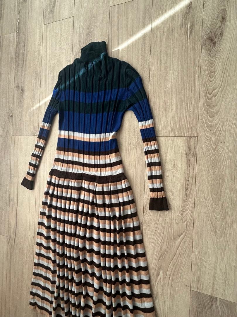 マルニ　MARNI リブボーダーニットワンピース　ロング